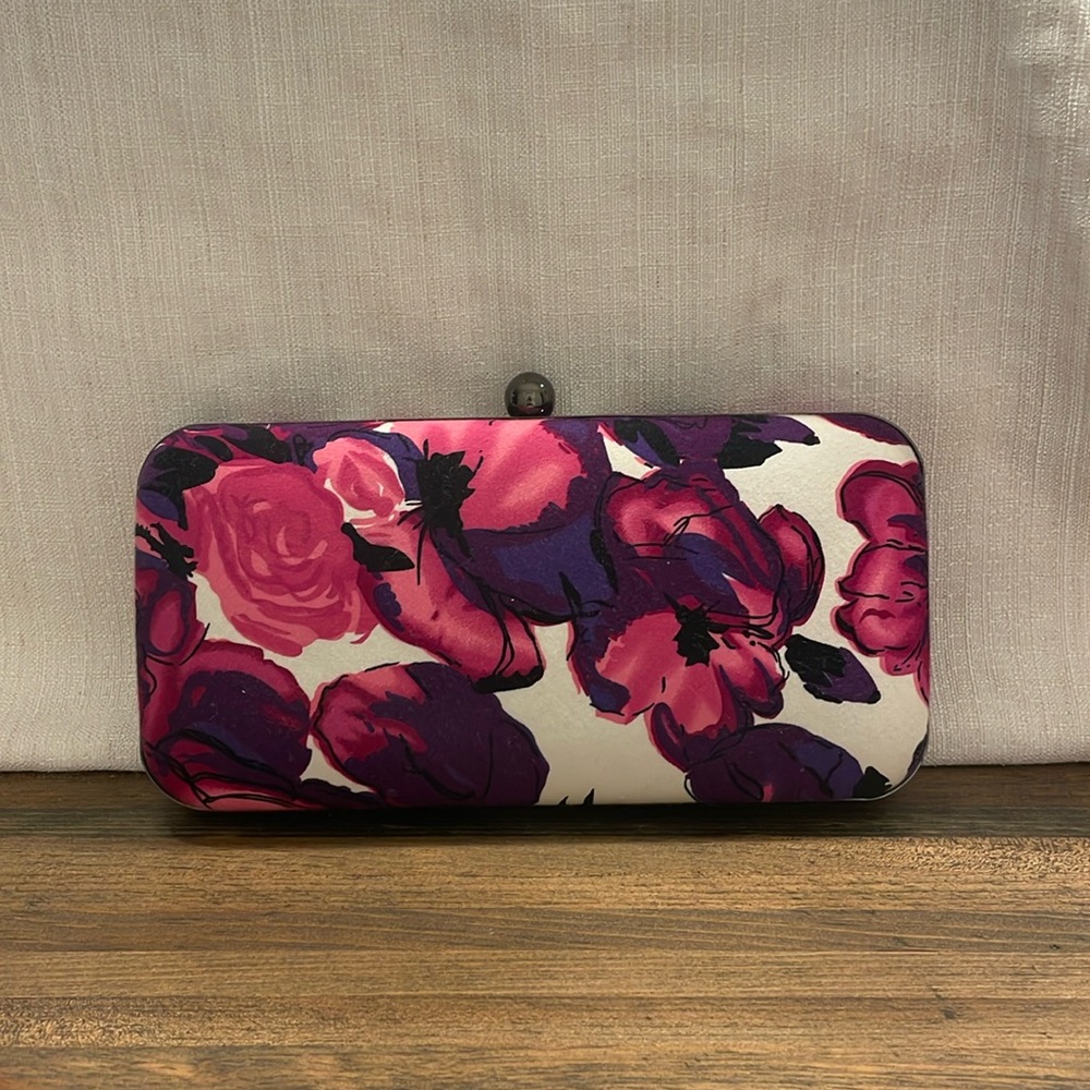 COPY - Floral Clutch with Pink and Purple Accents